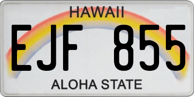 HI license plate EJF855