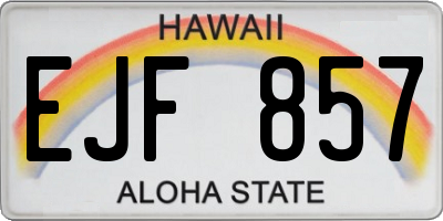 HI license plate EJF857