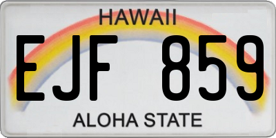 HI license plate EJF859