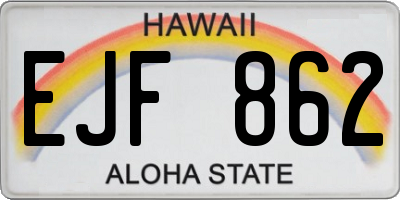 HI license plate EJF862