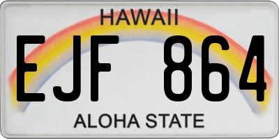 HI license plate EJF864