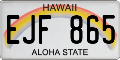 HI license plate EJF865