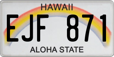 HI license plate EJF871