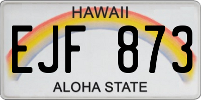 HI license plate EJF873