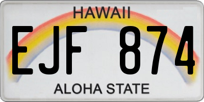 HI license plate EJF874