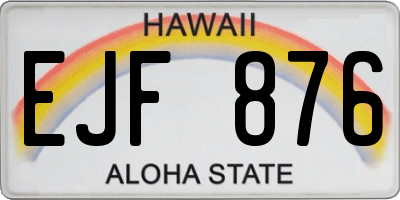 HI license plate EJF876