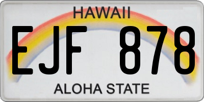HI license plate EJF878