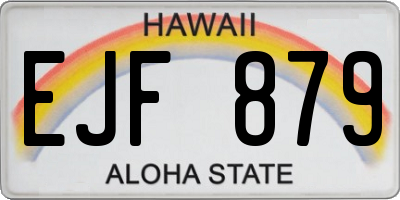 HI license plate EJF879