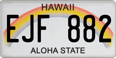 HI license plate EJF882