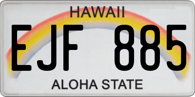 HI license plate EJF885