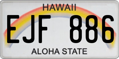 HI license plate EJF886