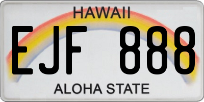 HI license plate EJF888