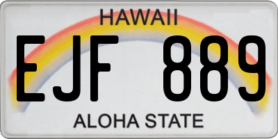 HI license plate EJF889
