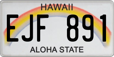 HI license plate EJF891