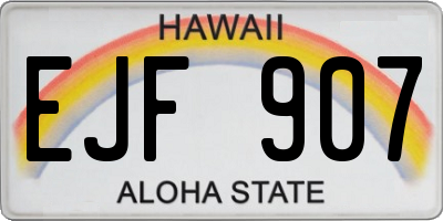 HI license plate EJF907