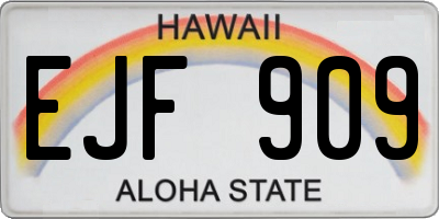 HI license plate EJF909