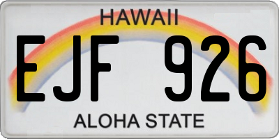 HI license plate EJF926