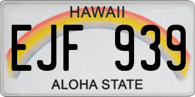 HI license plate EJF939