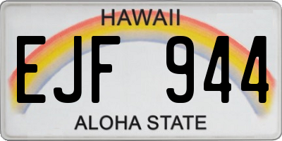 HI license plate EJF944