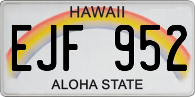 HI license plate EJF952