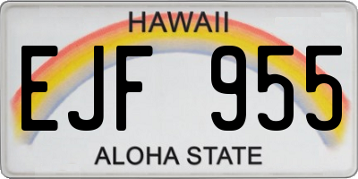 HI license plate EJF955
