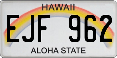 HI license plate EJF962