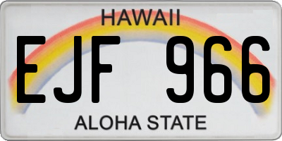 HI license plate EJF966