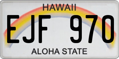 HI license plate EJF970
