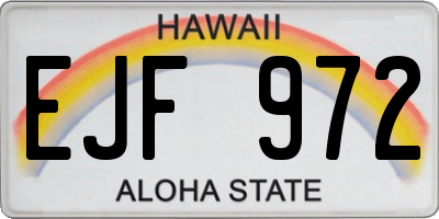 HI license plate EJF972