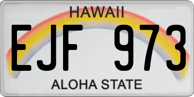 HI license plate EJF973