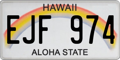 HI license plate EJF974
