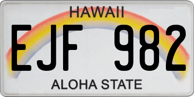 HI license plate EJF982