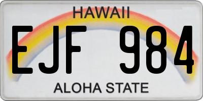 HI license plate EJF984