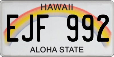 HI license plate EJF992