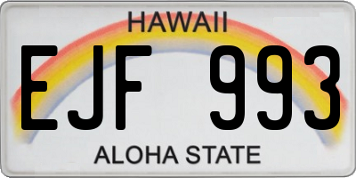 HI license plate EJF993