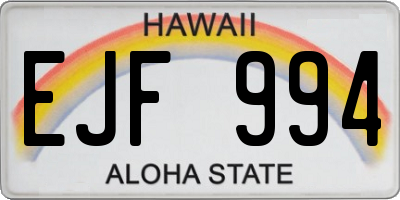 HI license plate EJF994