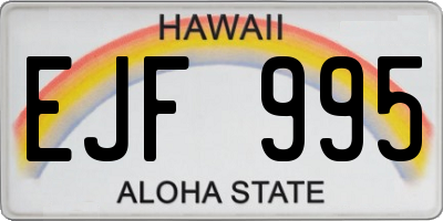 HI license plate EJF995
