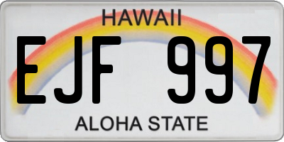 HI license plate EJF997