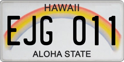 HI license plate EJG011