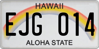 HI license plate EJG014
