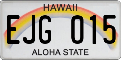 HI license plate EJG015