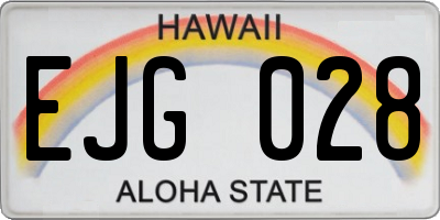 HI license plate EJG028
