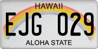 HI license plate EJG029