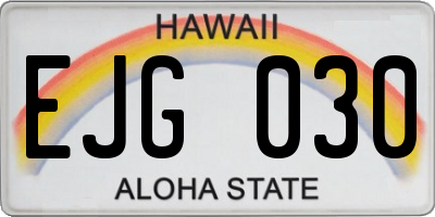 HI license plate EJG030