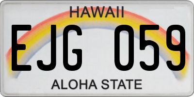HI license plate EJG059
