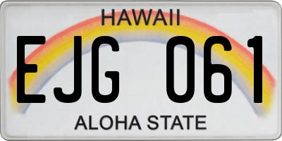 HI license plate EJG061