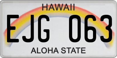 HI license plate EJG063