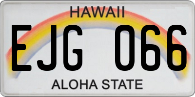 HI license plate EJG066
