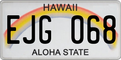 HI license plate EJG068