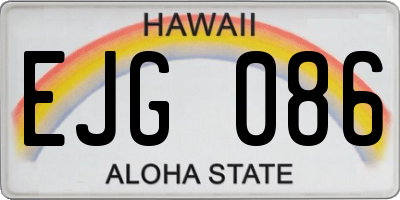 HI license plate EJG086